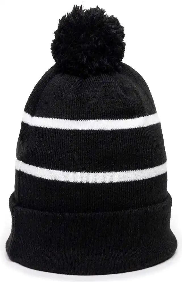 Oc Sports Knf-100 Acrylic Knit Watch Cap Beanie - Black White - one Size Fits Most