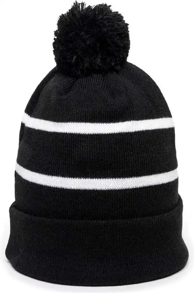 Oc Sports Knf-100 Acrylic Knit Watch Cap Beanie - Black White - one Size Fits Most