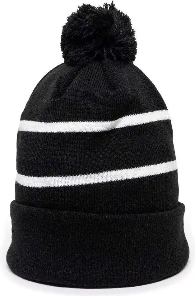 Oc Sports Knf-100 Acrylic Knit Watch Cap Beanie - Black White - one Size Fits Most