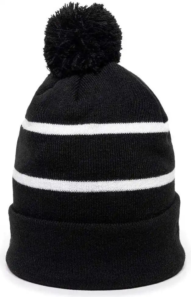 Oc Sports Knf-100 Acrylic Knit Watch Cap Beanie - Black White - one Size Fits Most
