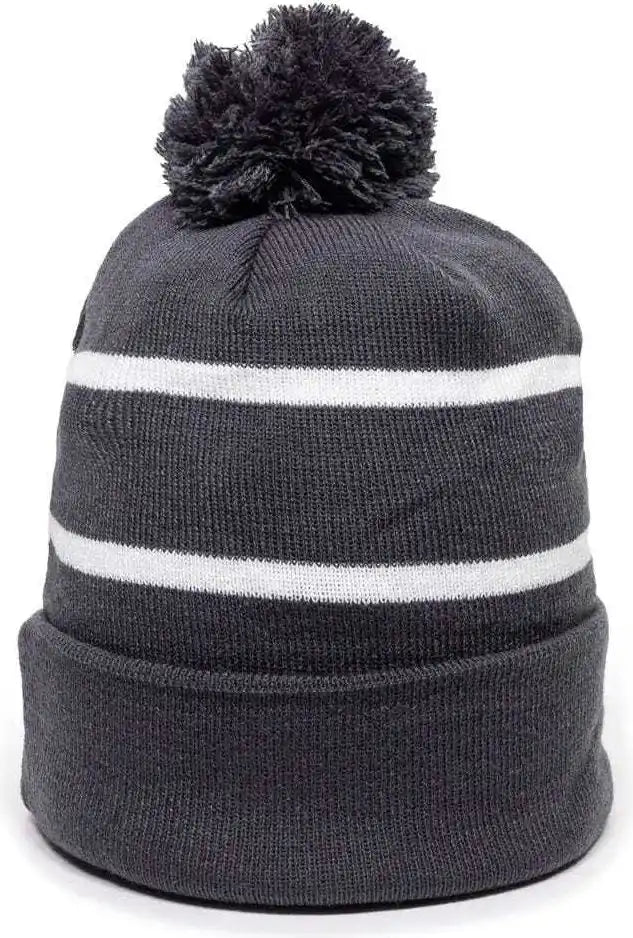 Oc Sports Knf-100 Acrylic Knit Watch Cap Beanie - Charcoal White - Dark Gray / one Size Fits Most