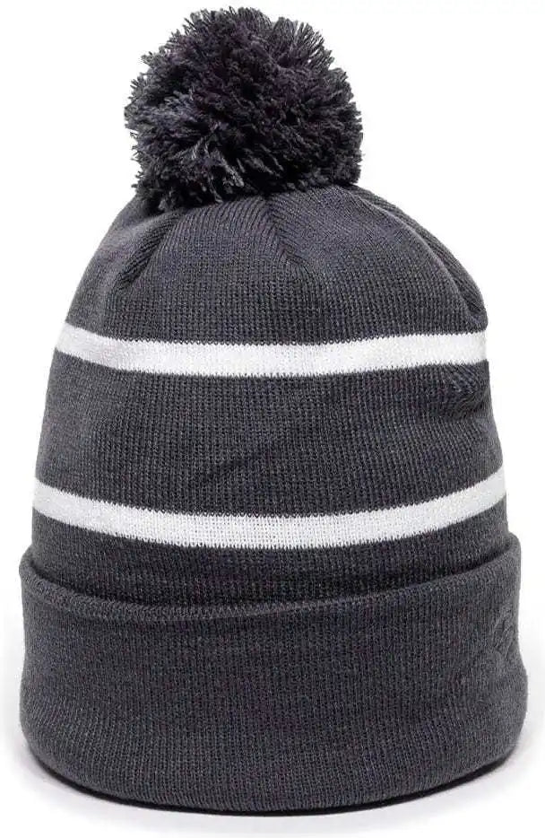 Oc Sports Knf-100 Acrylic Knit Watch Cap Beanie - Charcoal White - Dark Gray / one Size Fits Most