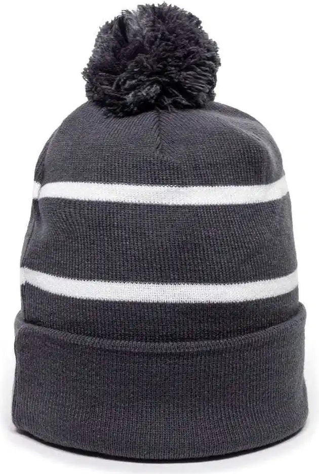 Oc Sports Knf-100 Acrylic Knit Watch Cap Beanie - Charcoal White - Dark Gray / one Size Fits Most