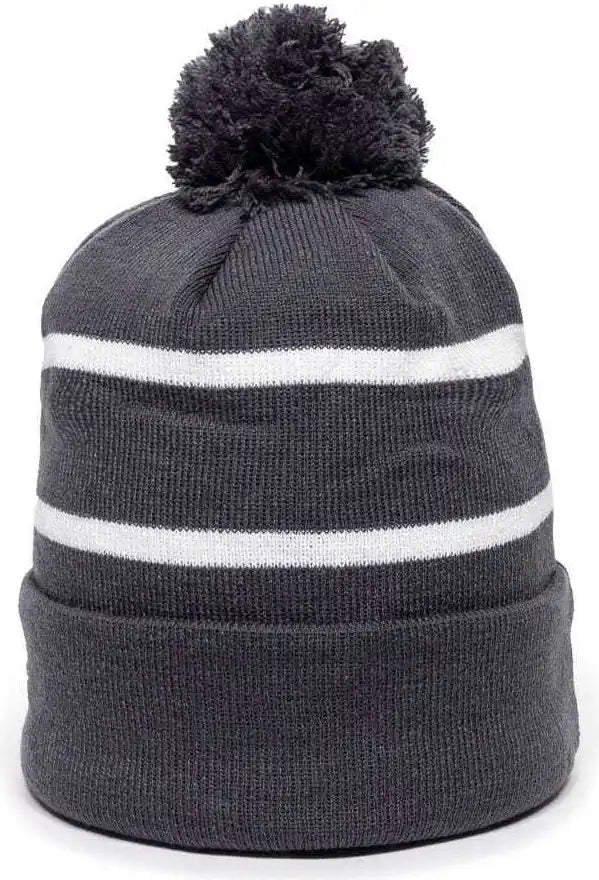 Oc Sports Knf-100 Acrylic Knit Watch Cap Beanie - Charcoal White - Dark Gray / one Size Fits Most