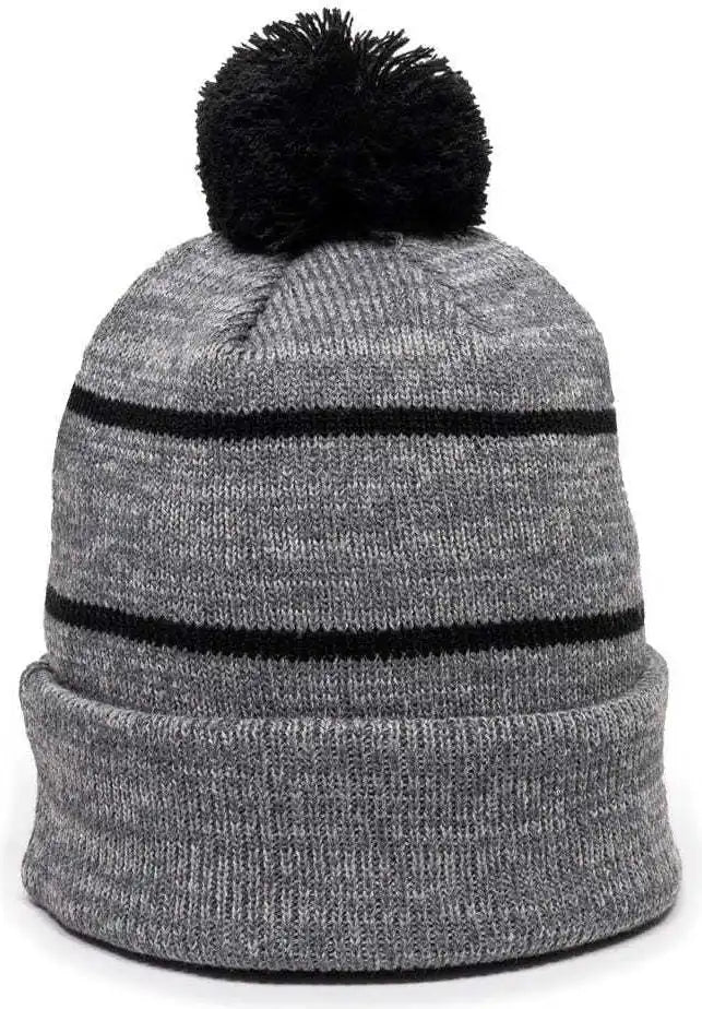 Oc Sports Knf-100 Acrylic Knit Watch Cap Beanie - Heathered Gray Black - one Size Fits Most