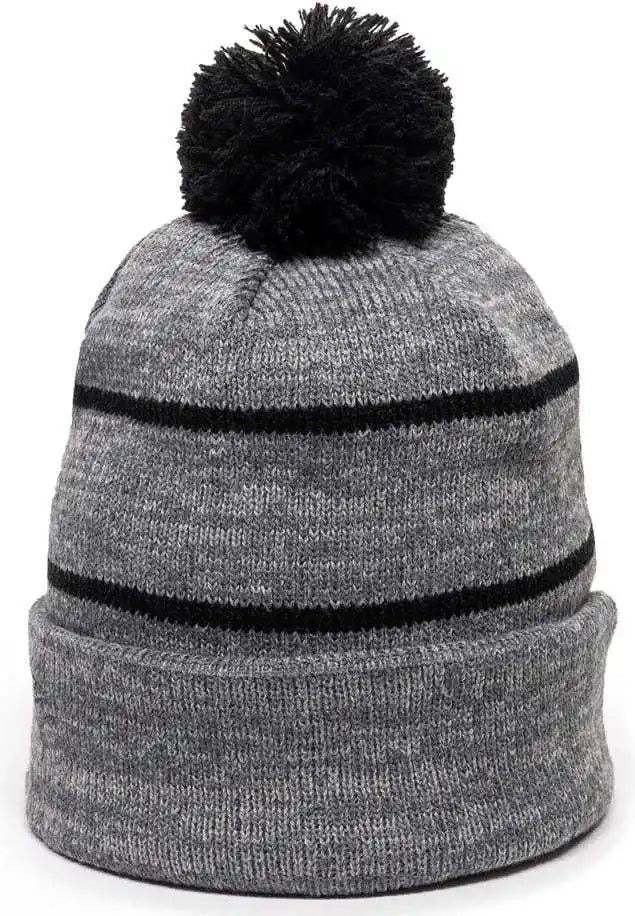 Oc Sports Knf-100 Acrylic Knit Watch Cap Beanie - Heathered Gray Black - one Size Fits Most