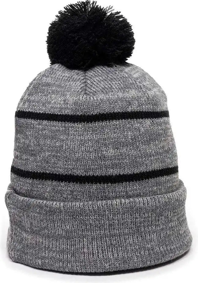 Oc Sports Knf-100 Acrylic Knit Watch Cap Beanie - Heathered Gray Black - one Size Fits Most