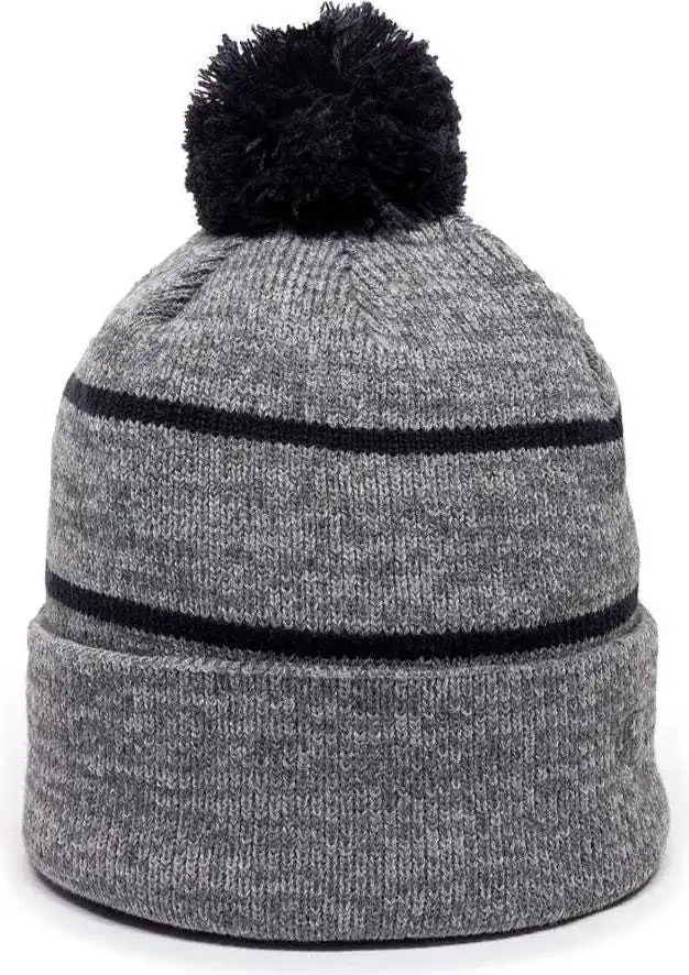Oc Sports Knf-100 Acrylic Knit Watch Cap Beanie - Heathered Gray Navy - one Size Fits Most
