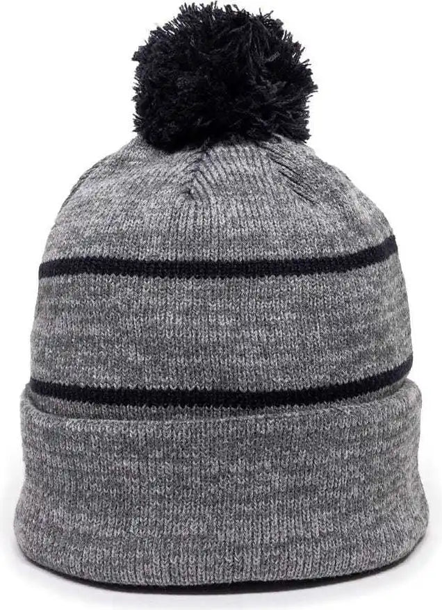 Oc Sports Knf-100 Acrylic Knit Watch Cap Beanie - Heathered Gray Navy - one Size Fits Most