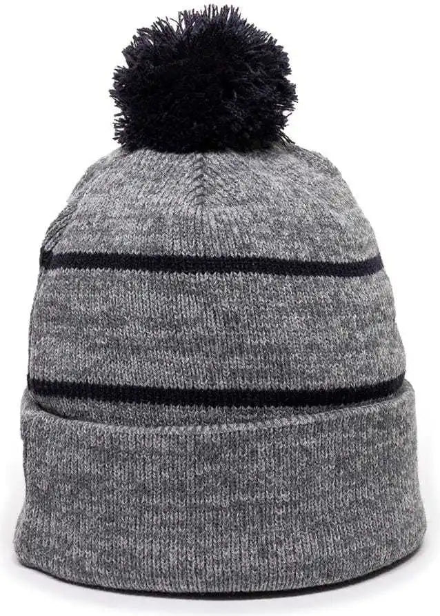 Oc Sports Knf-100 Acrylic Knit Watch Cap Beanie - Heathered Gray Navy - one Size Fits Most
