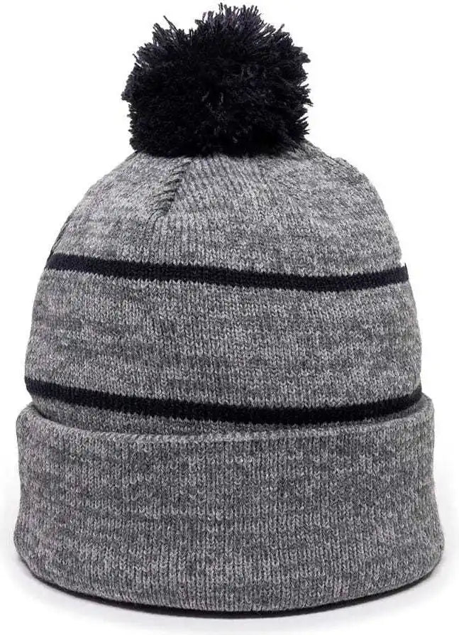 Oc Sports Knf-100 Acrylic Knit Watch Cap Beanie - Heathered Gray Navy - one Size Fits Most