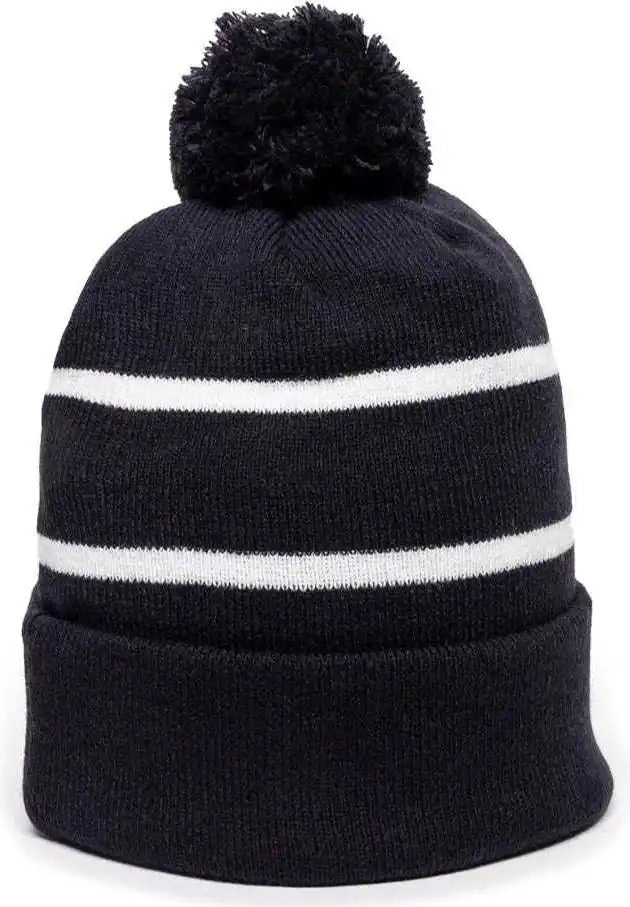 Oc Sports Knf-100 Acrylic Knit Watch Cap Beanie - Navy White - one Size Fits Most