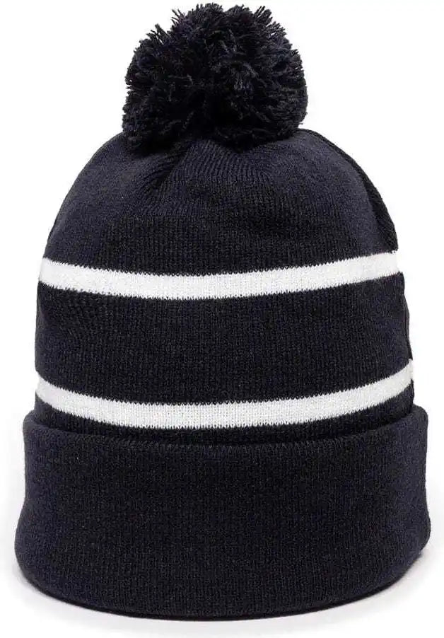 Oc Sports Knf-100 Acrylic Knit Watch Cap Beanie - Navy White - one Size Fits Most