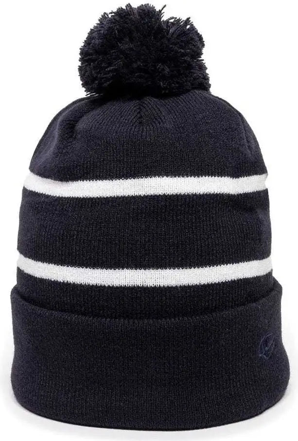 Oc Sports Knf-100 Acrylic Knit Watch Cap Beanie - Navy White - one Size Fits Most