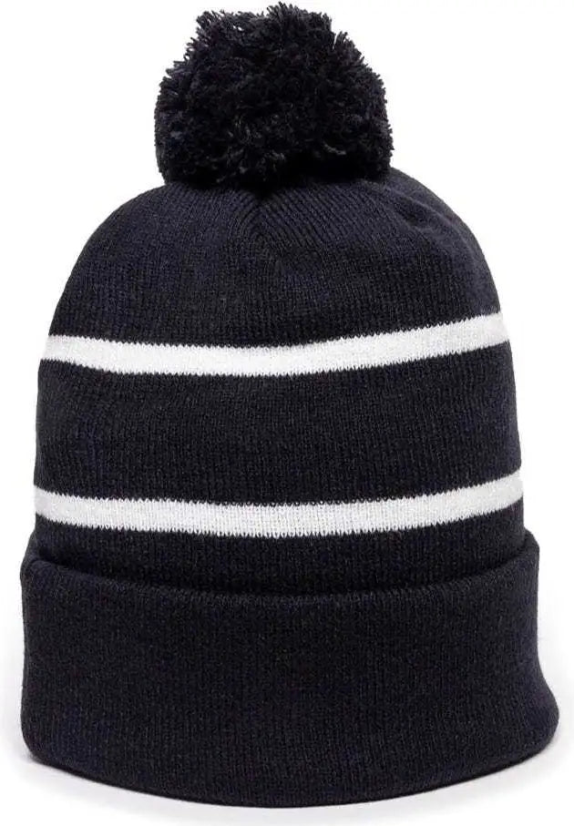 Oc Sports Knf-100 Acrylic Knit Watch Cap Beanie - Navy White - one Size Fits Most