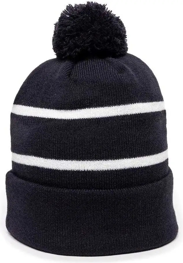 Oc Sports Knf-100 Acrylic Knit Watch Cap Beanie - Navy White - one Size Fits Most