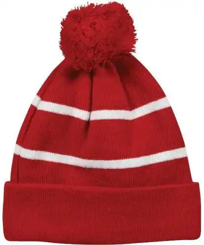 Oc Sports Knf-100 Acrylic Knit Watch Cap Beanie - Red White - one Size Fits Most