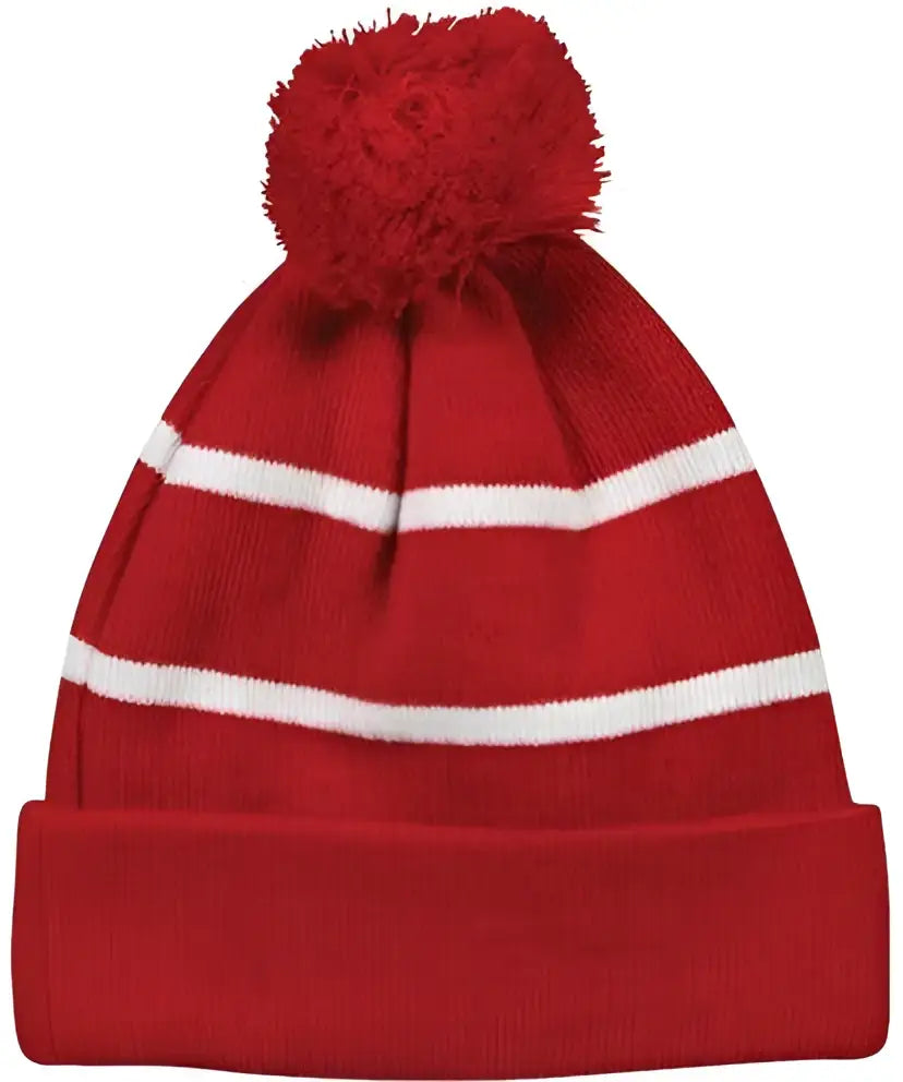 Oc Sports Knf-100 Acrylic Knit Watch Cap Beanie - Red White - one Size Fits Most