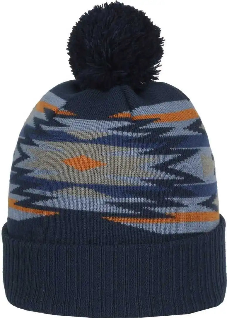 Oc Sports Knf-wild Graphic Watch Beanie with Pom - Aztec - Osfm