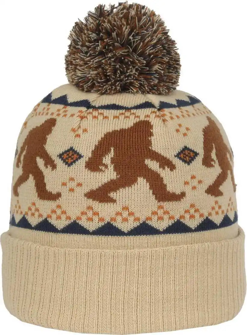 Oc Sports Knf-wild Graphic Watch Beanie with Pom - Sasquatch - Osfm