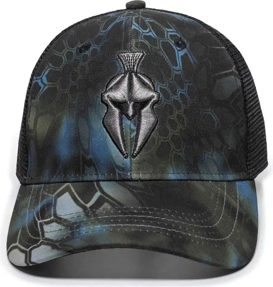 Oc Sports Kry-027 Low Crown Polyester Camo Front Mesh Back Cap - Kryptek Neptune Black - 6 7/8’’ - 7 1/2’’