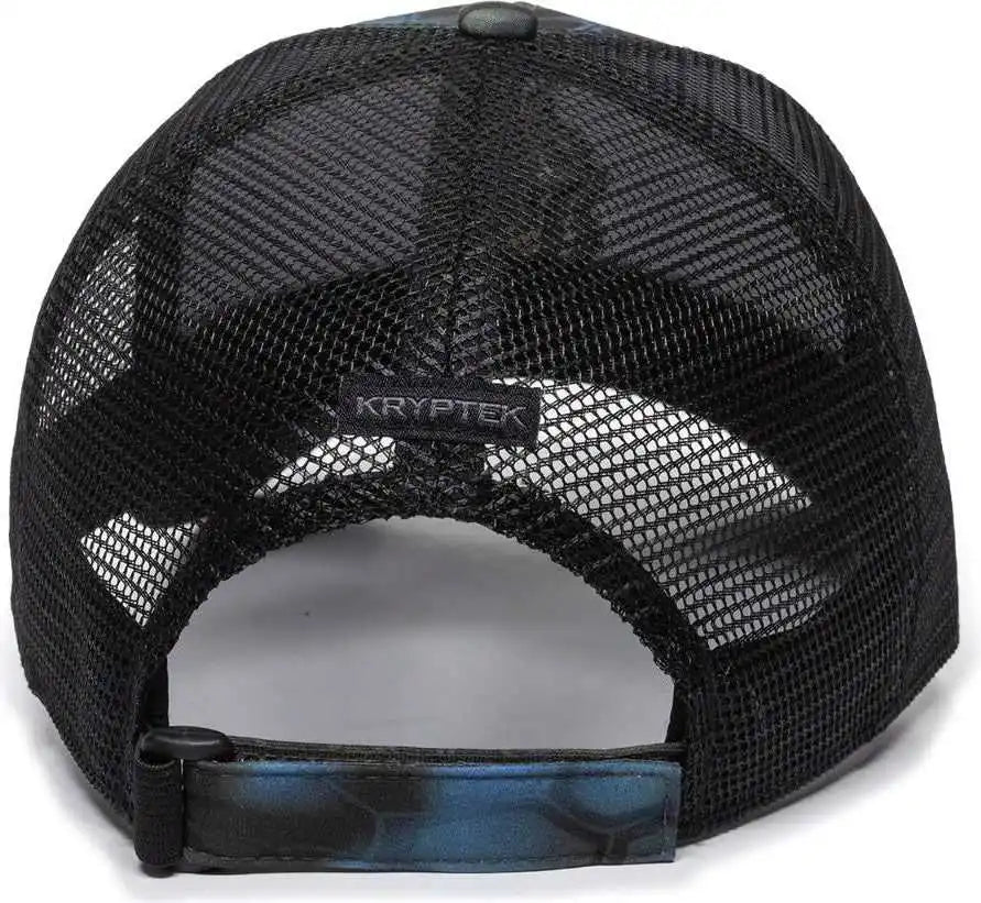 Oc Sports Kry-027 Low Crown Polyester Camo Front Mesh Back Cap - Kryptek Neptune Black - 6 7/8’’ - 7 1/2’’