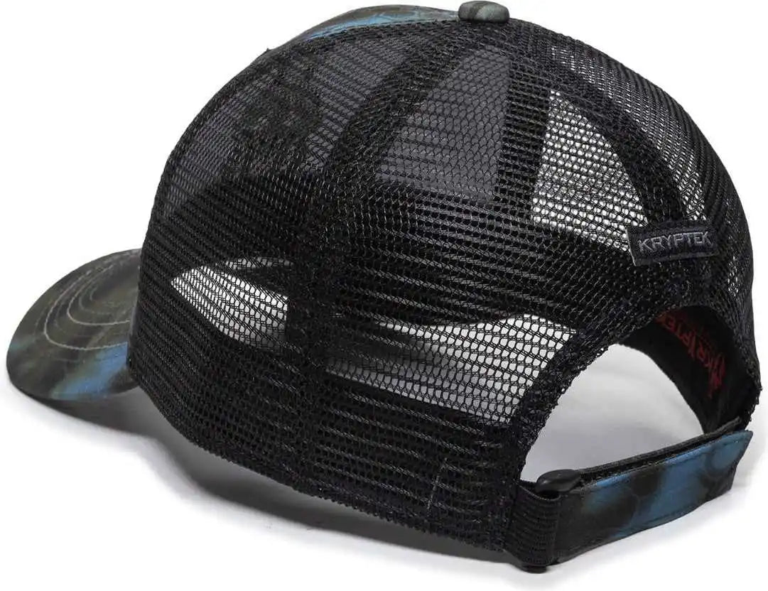 Oc Sports Kry-027 Low Crown Polyester Camo Front Mesh Back Cap - Kryptek Neptune Black - 6 7/8’’ - 7 1/2’’