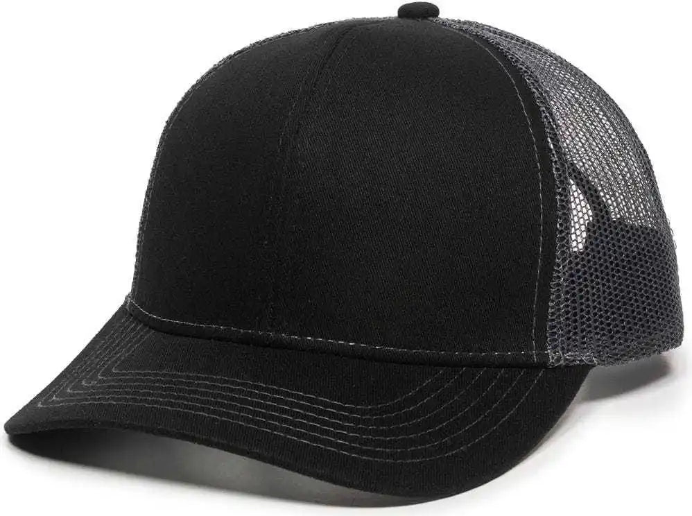 Oc Sports Mbw-600 Team Adjustable Mesh Back Ball Cap - Black Charcoal - Dark Gray / 6 7/8’’ - 7 1/2’’
