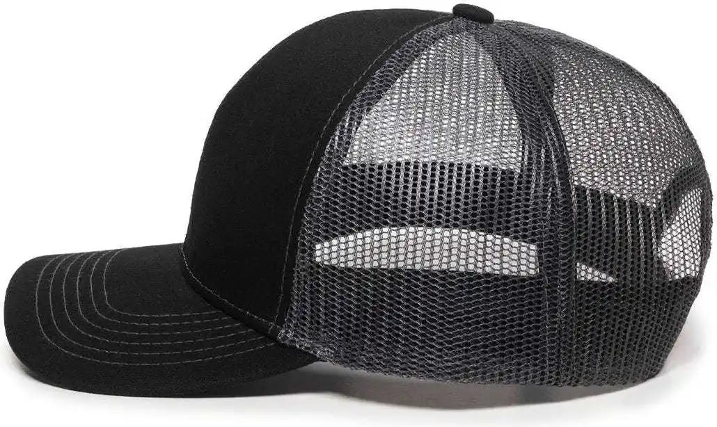 Oc Sports Mbw-600 Team Adjustable Mesh Back Ball Cap - Black Charcoal - Dark Gray / 6 7/8’’ - 7 1/2’’