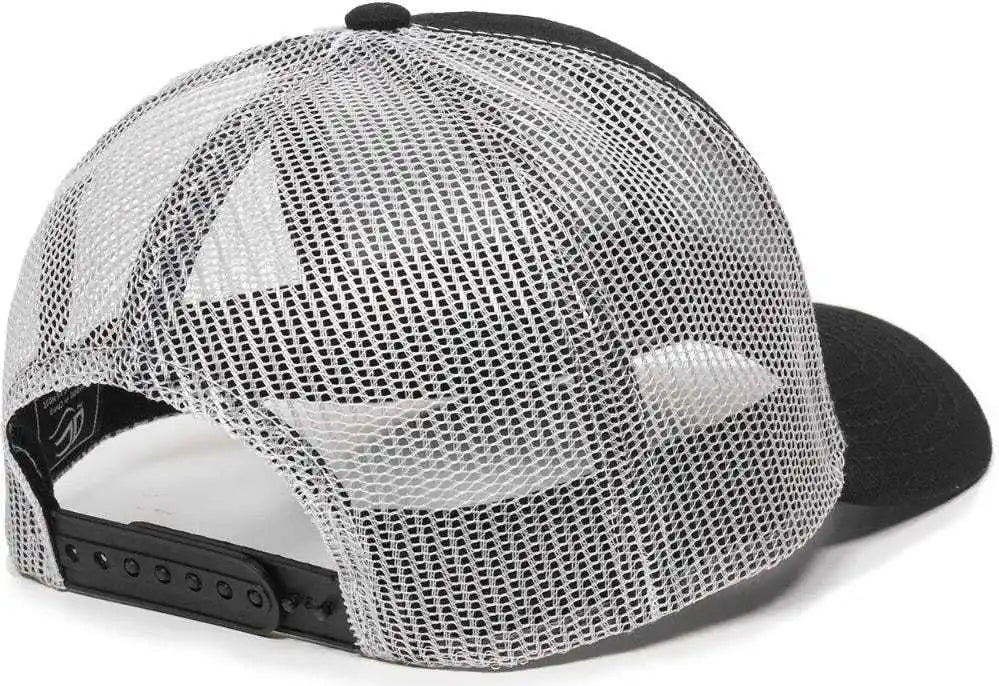 Oc Sports Mbw-600 Team Adjustable Mesh Back Ball Cap - Black White - 6 7/8’’ - 7 1/2’’