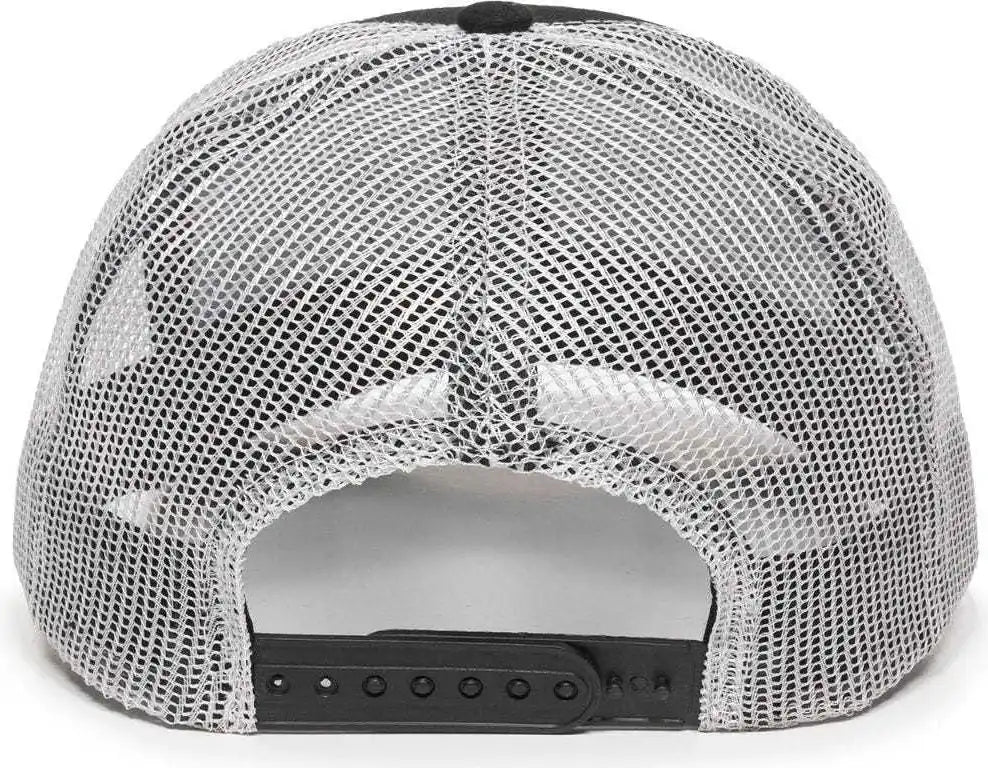 Oc Sports Mbw-600 Team Adjustable Mesh Back Ball Cap - Black White - 6 7/8’’ - 7 1/2’’
