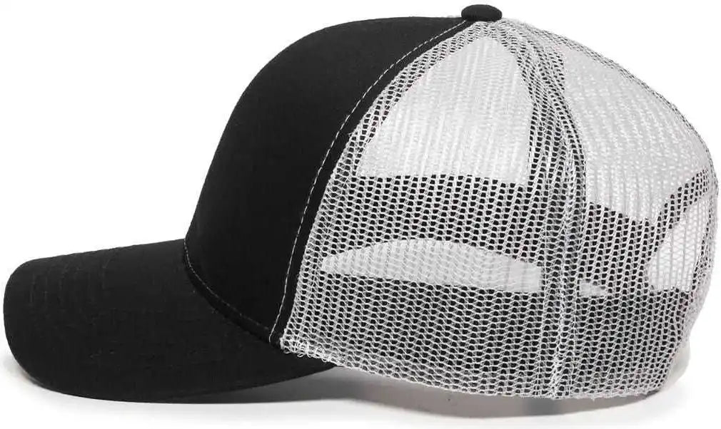 Oc Sports Mbw-600 Team Adjustable Mesh Back Ball Cap - Black White - 6 7/8’’ - 7 1/2’’