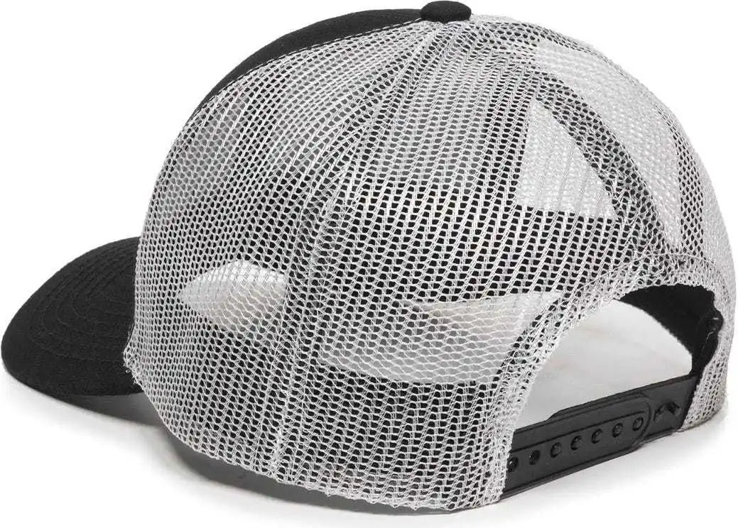 Oc Sports Mbw-600 Team Adjustable Mesh Back Ball Cap - Black White - 6 7/8’’ - 7 1/2’’