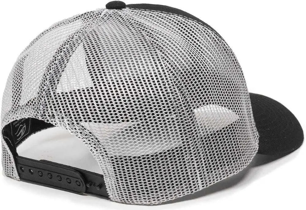 Oc Sports Mbw-600 Team Adjustable Mesh Back Ball Cap - Black White - 6 7/8’’ - 7 1/2’’
