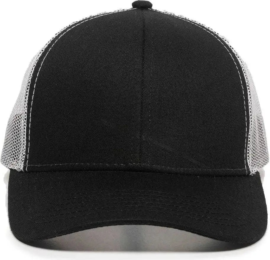 Oc Sports Mbw-600 Team Adjustable Mesh Back Ball Cap - Black White - 6 7/8’’ - 7 1/2’’