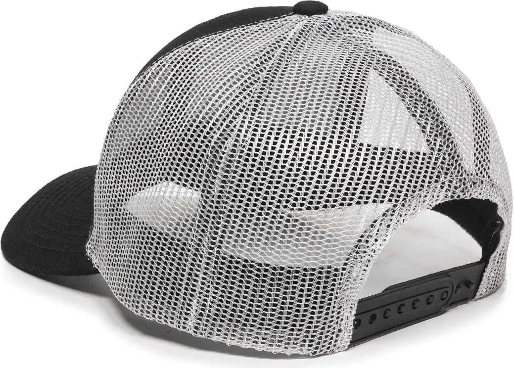 Oc Sports Mbw-600 Team Adjustable Mesh Back Ball Cap - Black White - 6 7/8’’ - 7 1/2’’