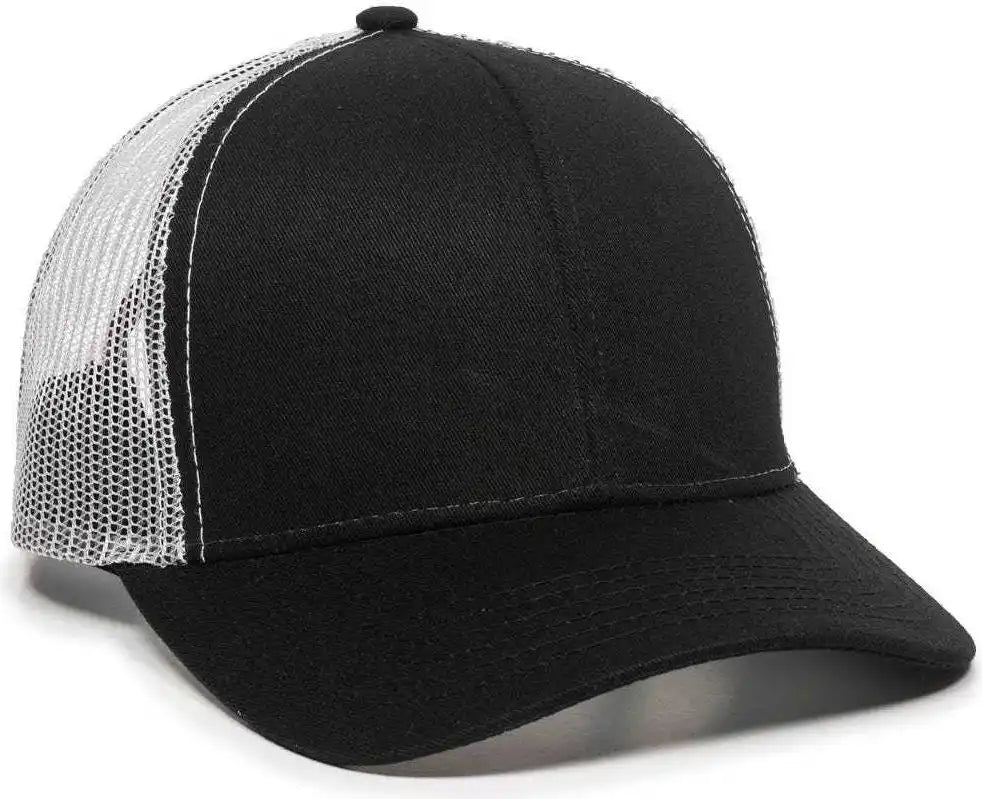 Oc Sports Mbw-600 Team Adjustable Mesh Back Ball Cap - Black White - 6 7/8’’ - 7 1/2’’