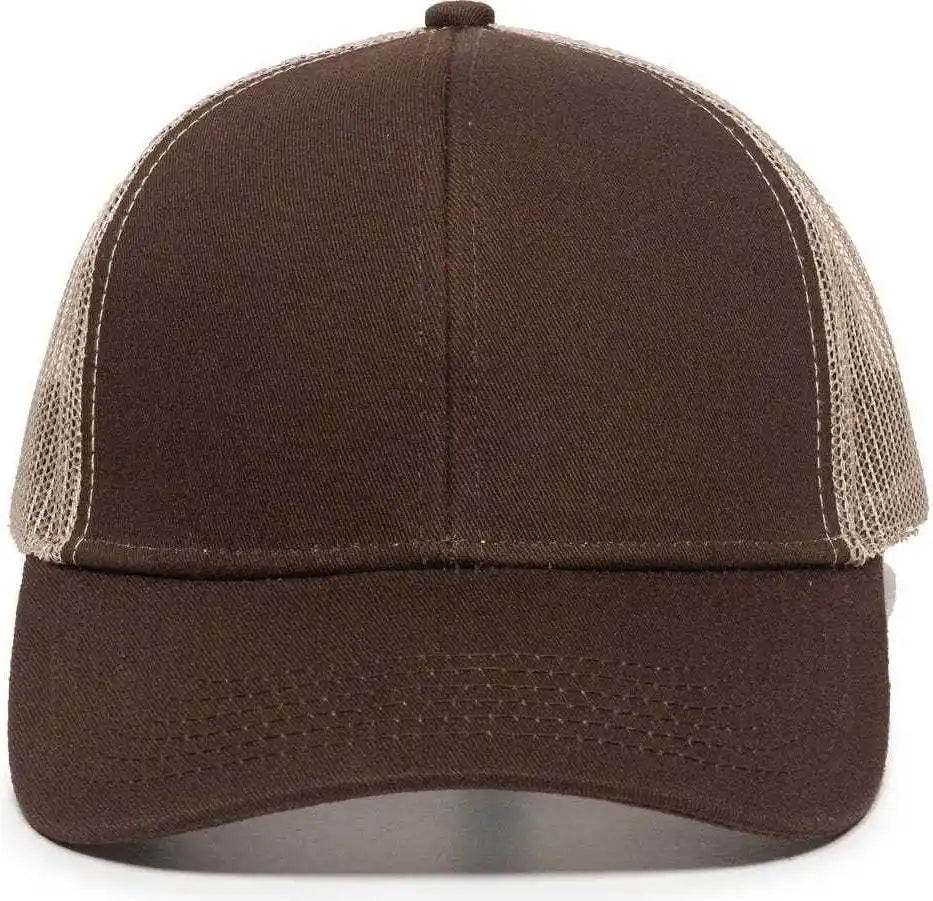 Oc Sports Mbw-600 Team Adjustable Mesh Back Ball Cap - Brown Khaki - 6 7/8’’ - 7 1/2’’