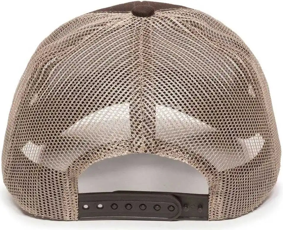 Oc Sports Mbw-600 Team Adjustable Mesh Back Ball Cap - Brown Khaki - 6 7/8’’ - 7 1/2’’