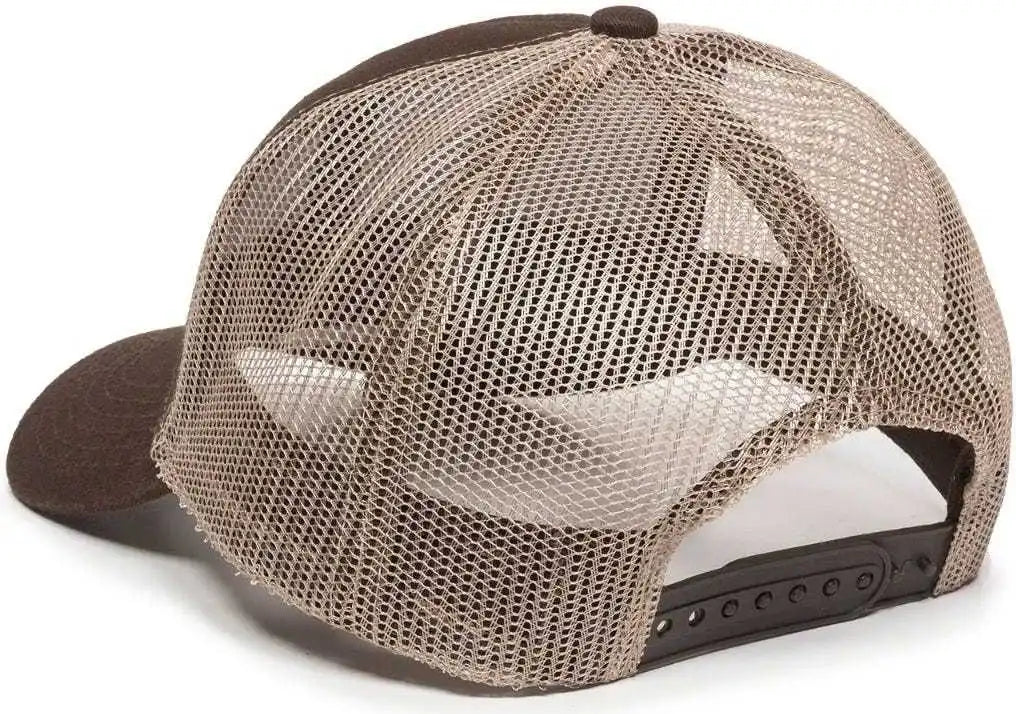 Oc Sports Mbw-600 Team Adjustable Mesh Back Ball Cap - Brown Khaki - 6 7/8’’ - 7 1/2’’