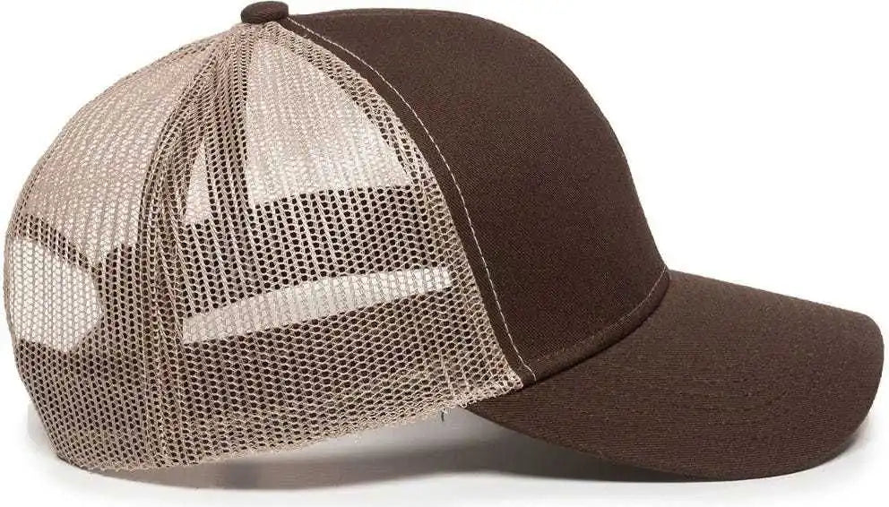 Oc Sports Mbw-600 Team Adjustable Mesh Back Ball Cap - Brown Khaki - 6 7/8’’ - 7 1/2’’