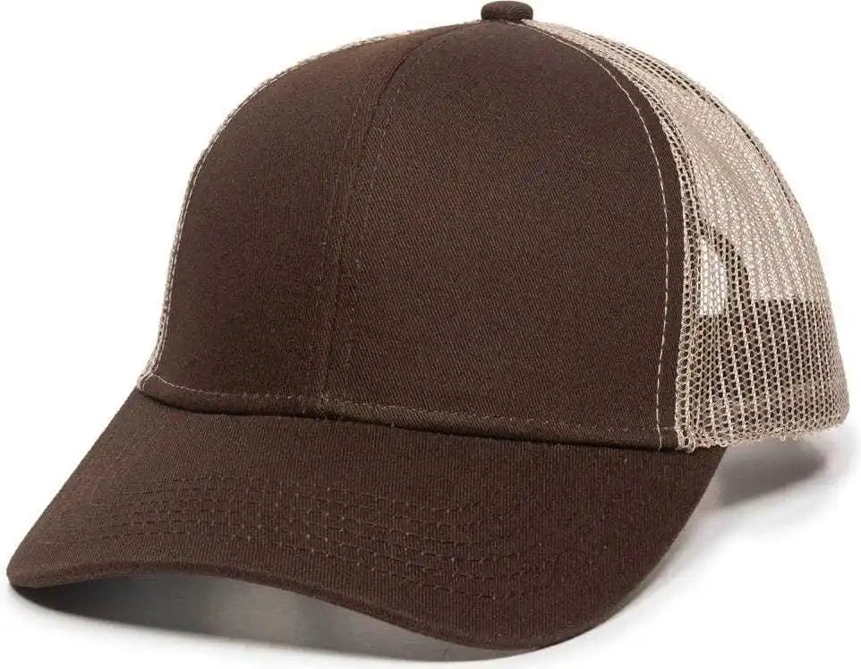 Oc Sports Mbw-600 Team Adjustable Mesh Back Ball Cap - Brown Khaki - 6 7/8’’ - 7 1/2’’