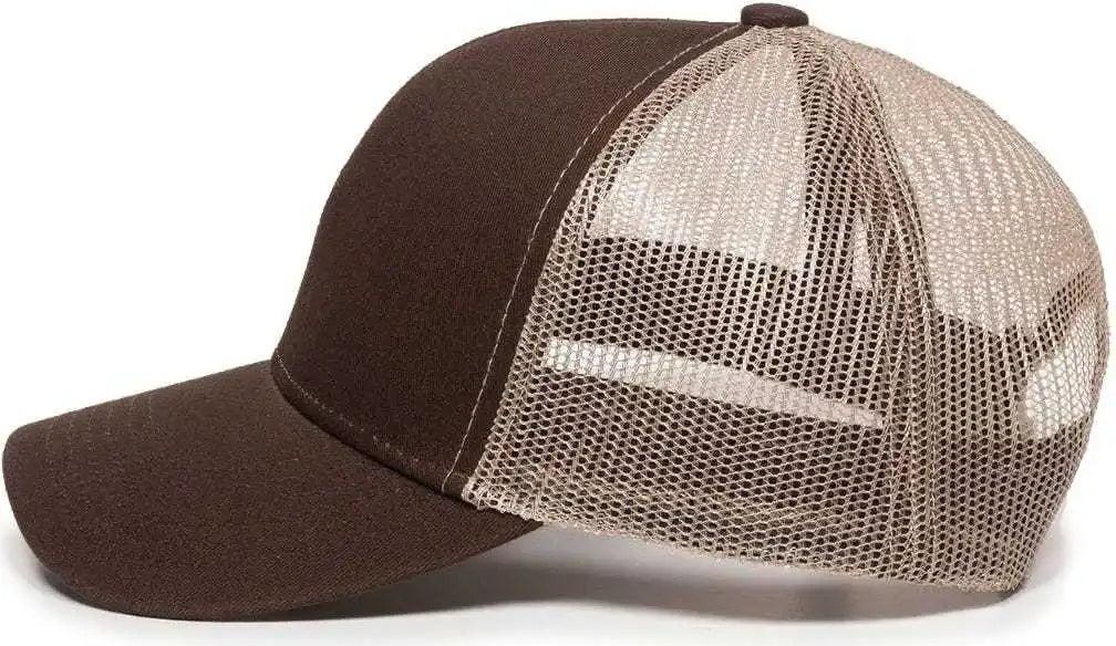 Oc Sports Mbw-600 Team Adjustable Mesh Back Ball Cap - Brown Khaki - 6 7/8’’ - 7 1/2’’