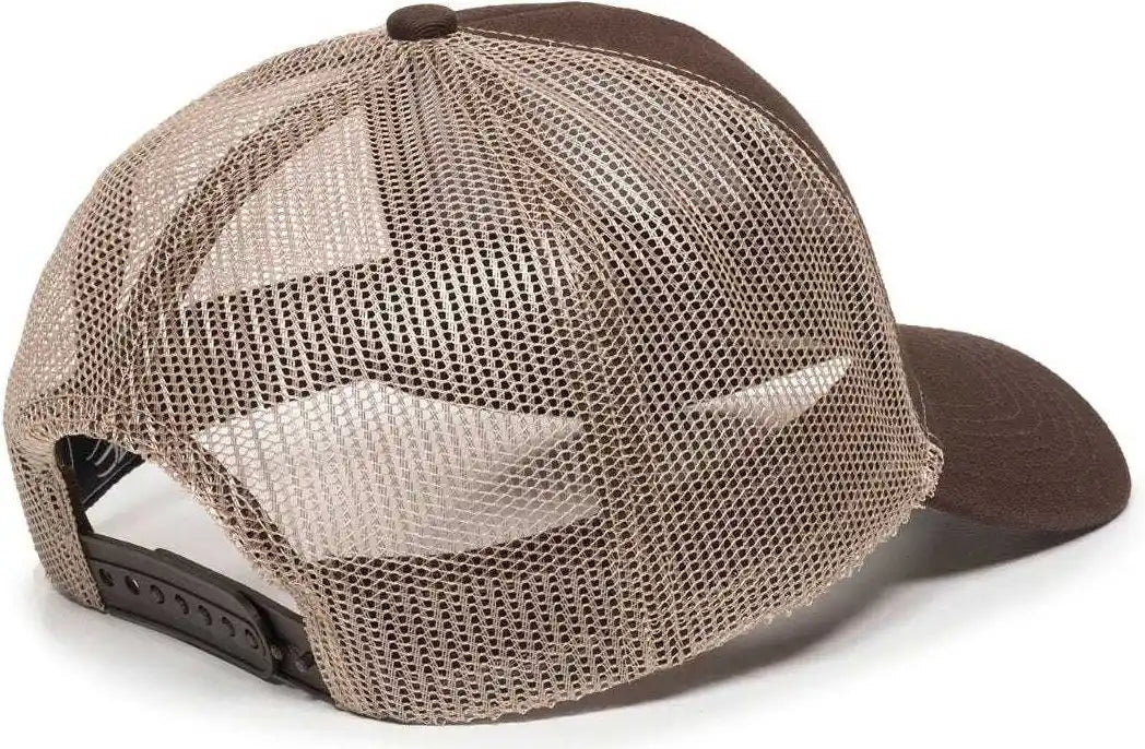 Oc Sports Mbw-600 Team Adjustable Mesh Back Ball Cap - Brown Khaki - 6 7/8’’ - 7 1/2’’