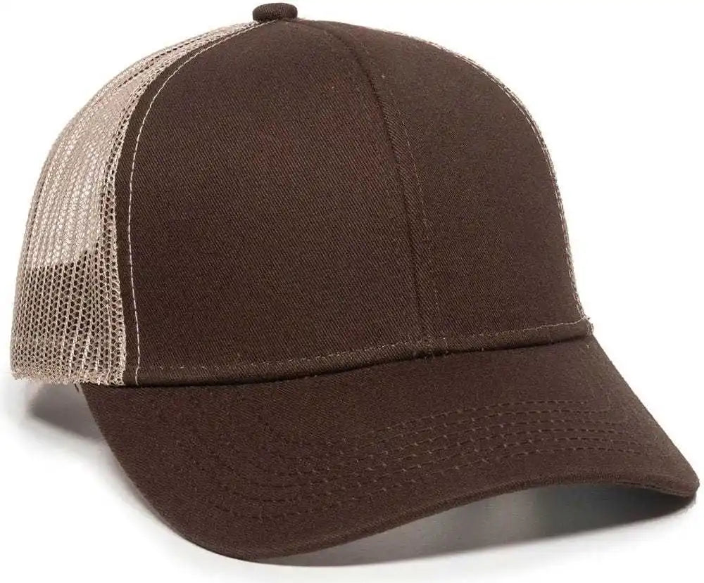 Oc Sports Mbw-600 Team Adjustable Mesh Back Ball Cap - Brown Khaki - 6 7/8’’ - 7 1/2’’