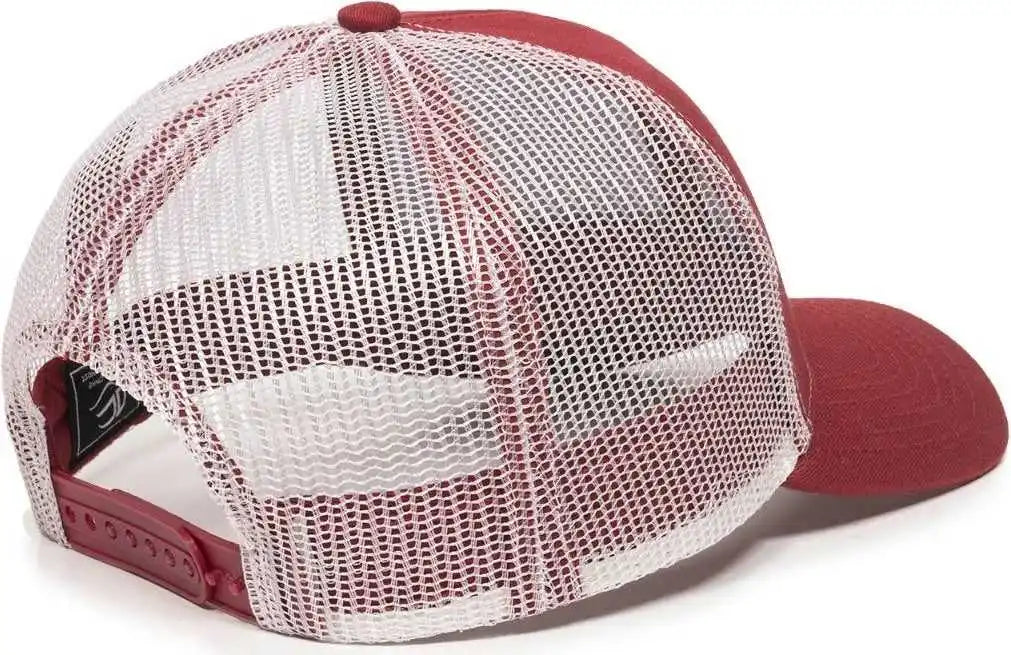 Oc Sports Mbw-600 Team Adjustable Mesh Back Ball Cap - Cardinal White - Adult