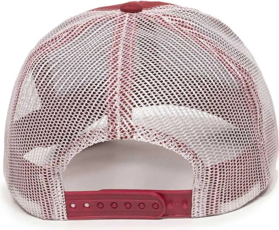 Oc Sports Mbw-600 Team Adjustable Mesh Back Ball Cap - Cardinal White - Adult