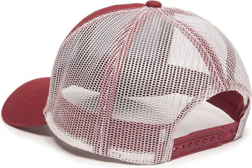 Oc Sports Mbw-600 Team Adjustable Mesh Back Ball Cap - Cardinal White - Adult