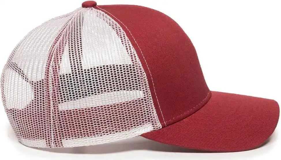 Oc Sports Mbw-600 Team Adjustable Mesh Back Ball Cap - Cardinal White - Adult