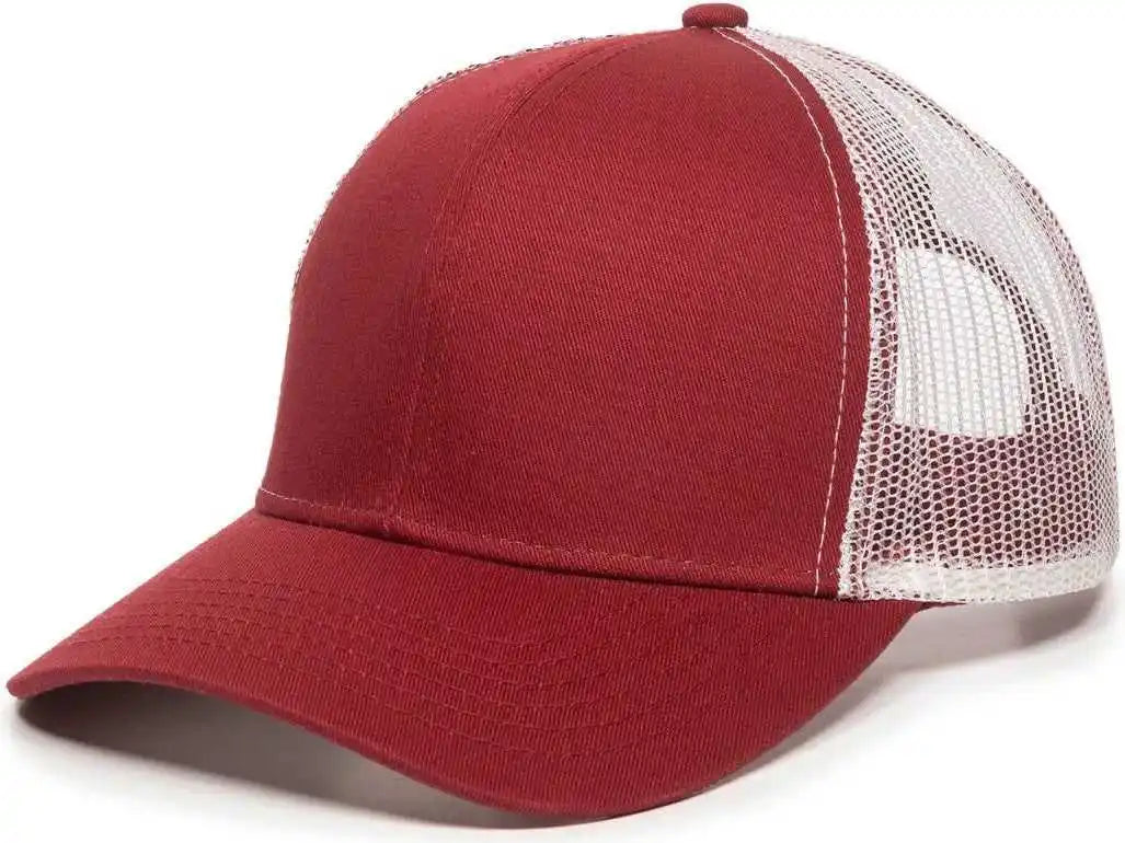 Oc Sports Mbw-600 Team Adjustable Mesh Back Ball Cap - Cardinal White - Adult
